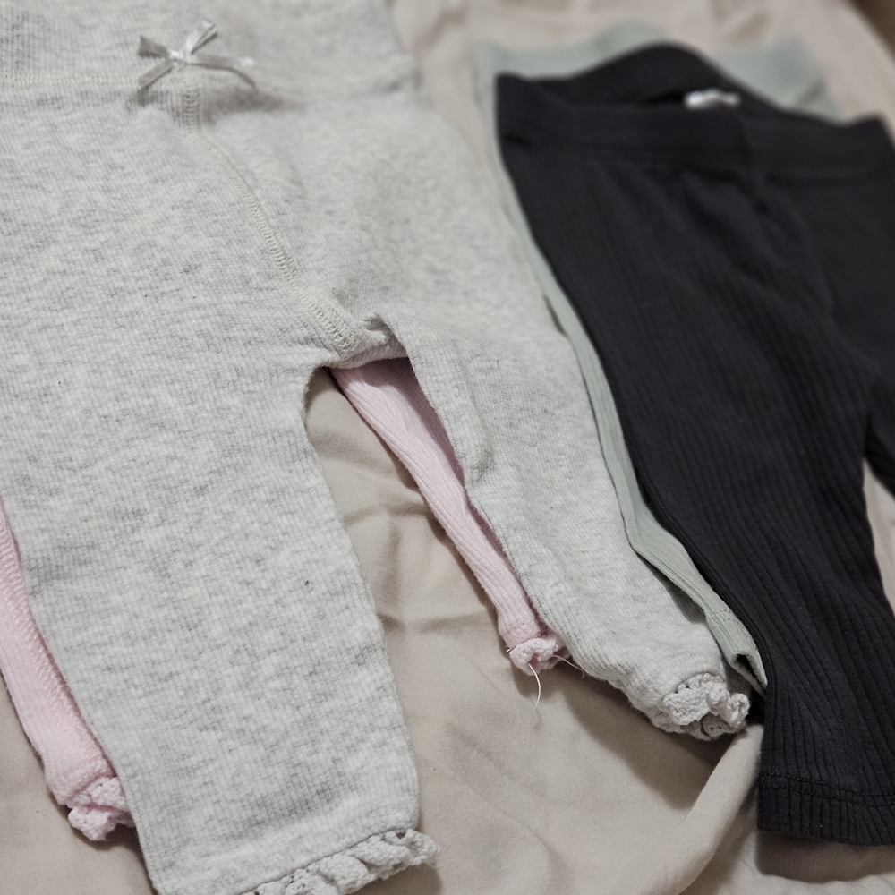 Cozy Baby Leggings Set in Gray, Pink, and Black